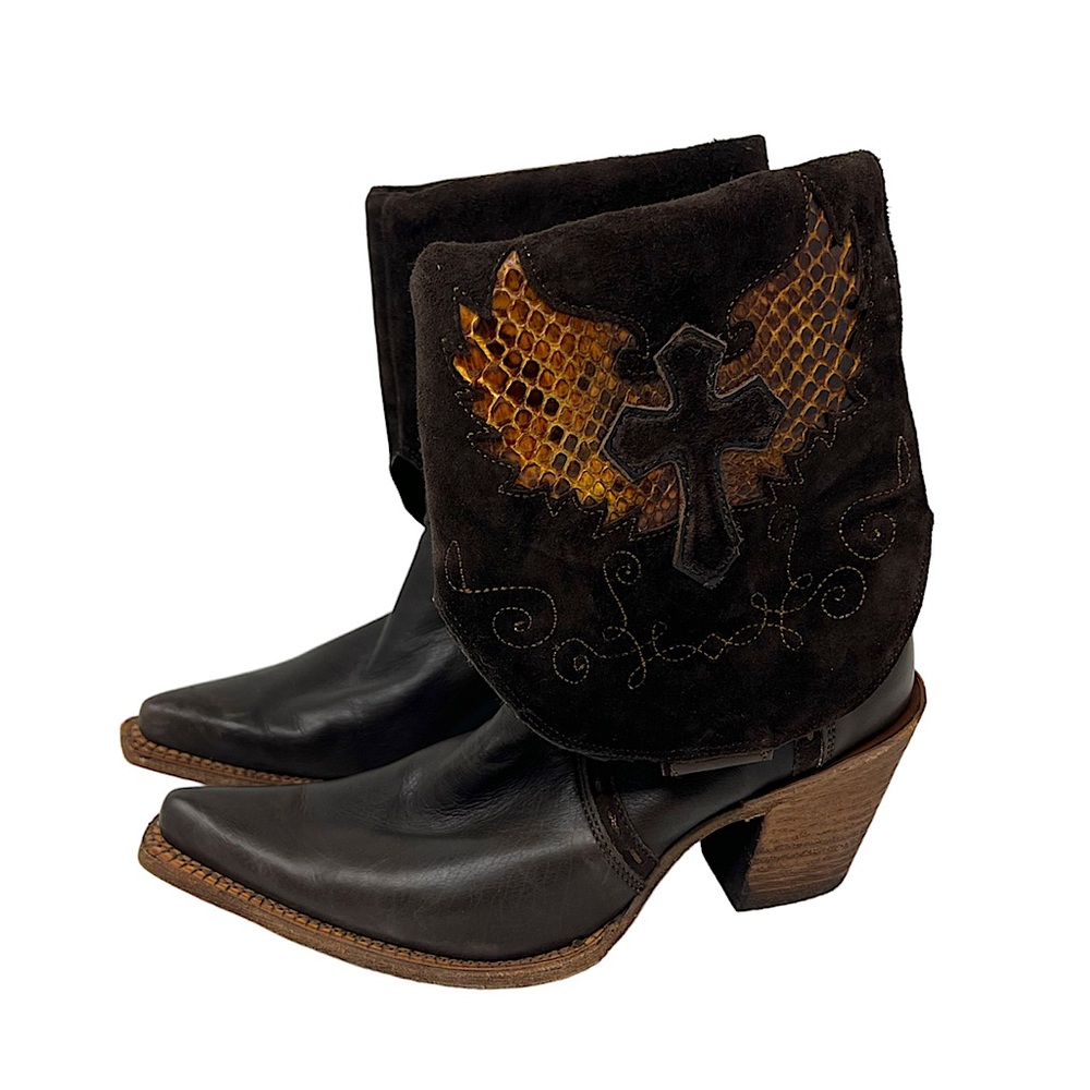 CORRAL Boots Brown Size 7M with Cross